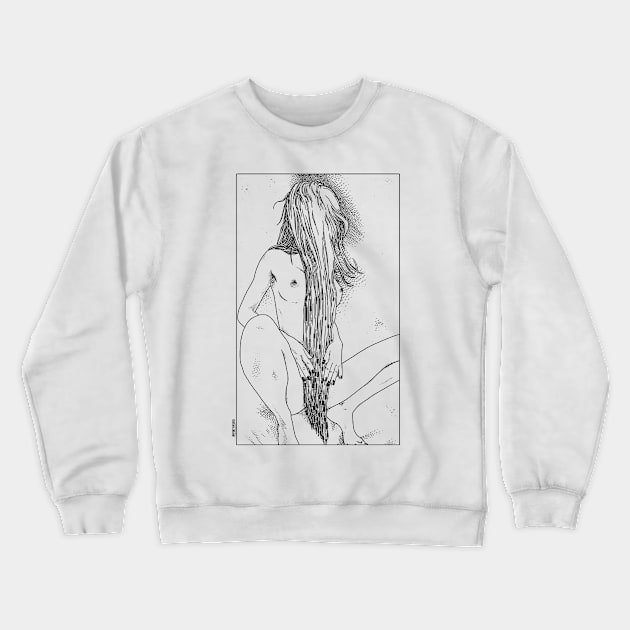 Le rideau de pudeur (The modesty curtain) Crewneck Sweatshirt by apolloniasaintclair